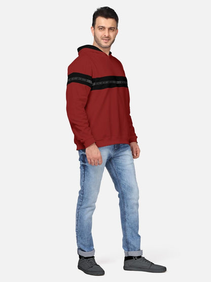 Men's Cotton Blend Colorblock Printed Hoodie