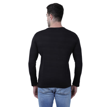 Cotton Blend Solid Full Sleeves Men's Stylish Tshirt