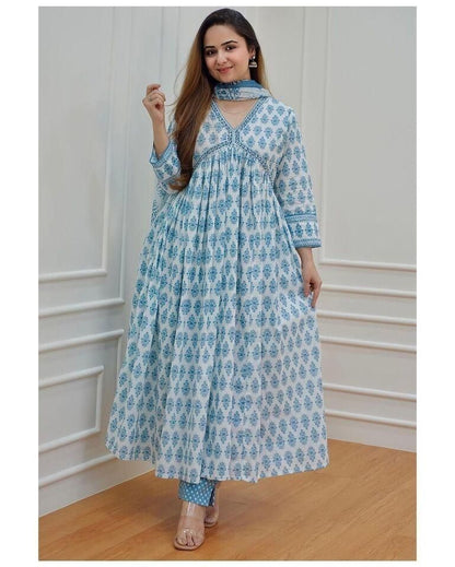 Blue Embroidery Anarkali Kurti�Women Designers Suit