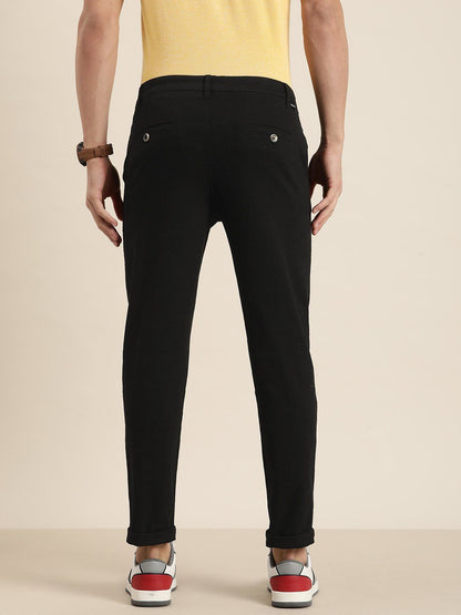 DILLINGER Black Solid Angle Length Trouser