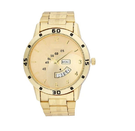 Fidato Men's Analog Stainless Steel Golden Watch