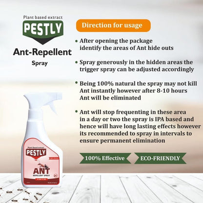 Pestly Herbal Ant Repellent Spray for Home & Kitchen