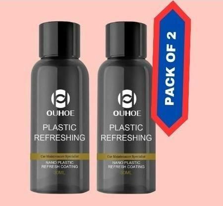 OUHOE Plastic Revitalizing Coating Agent, Nano Plastic Refreshing Coating, Plastic Parts Refurbish Agent for Car, Automotive Interior Cleaning Car Polishes(Pack Of 2)