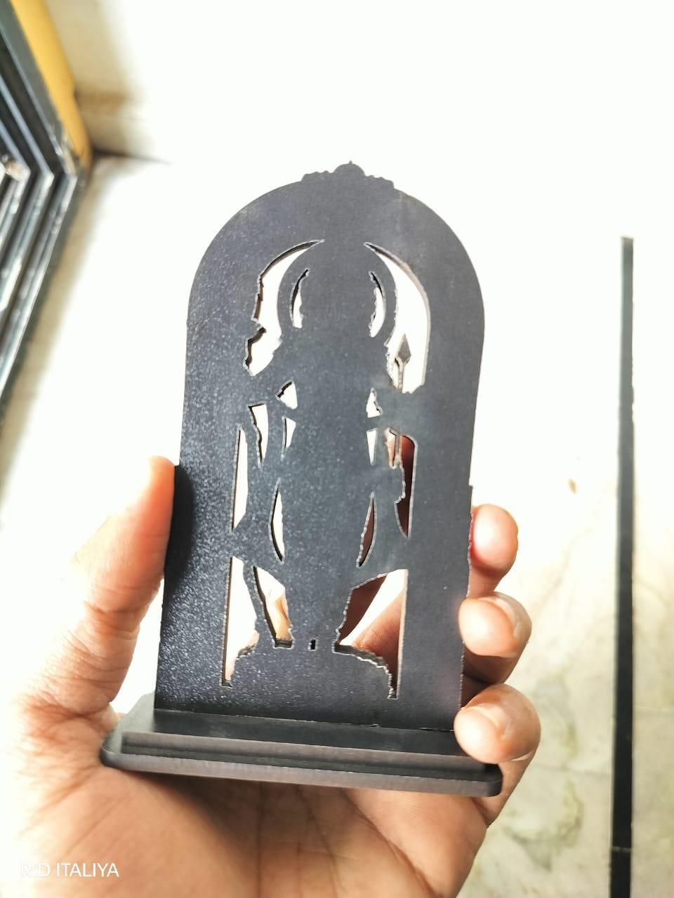 Ram Mandir Ayodhya Black 3D 3 LAYER Printed MDF Wooden Statue for Home